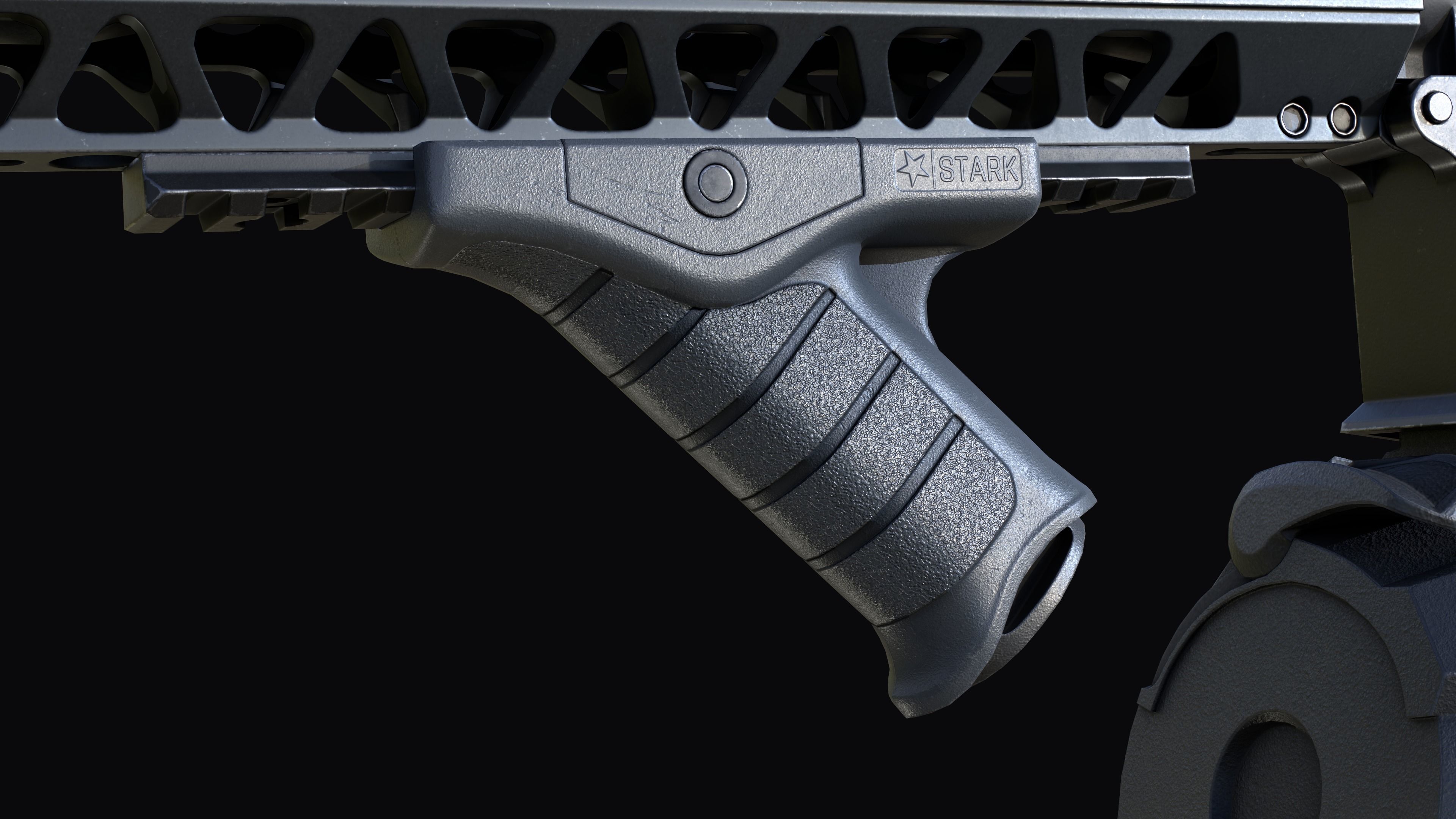 Tactical modular assault rifle Colt M4A1 Custom Low-poly 3D model_21