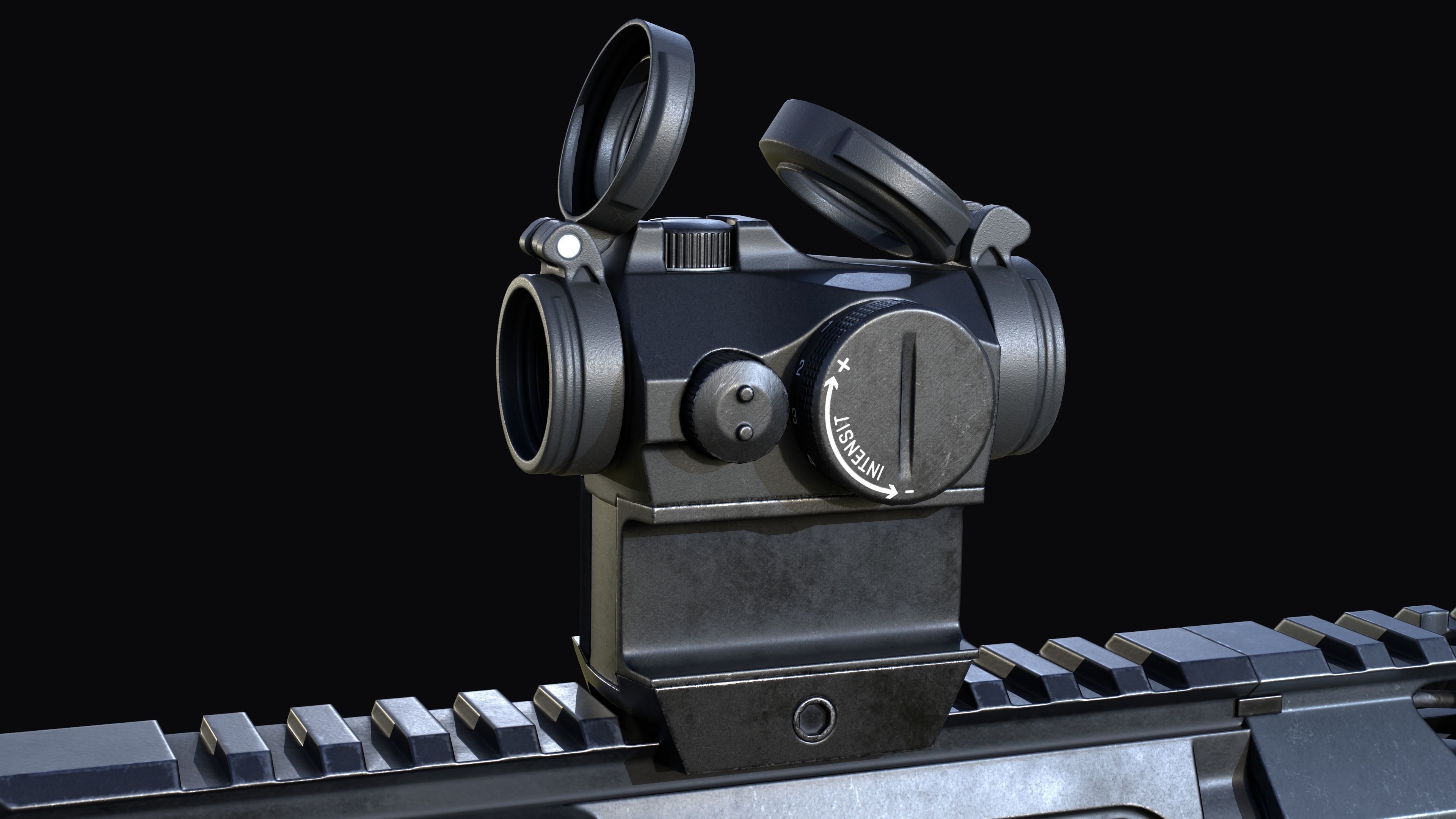 Tactical modular assault rifle Colt M4A1 Custom Low-poly 3D model_18