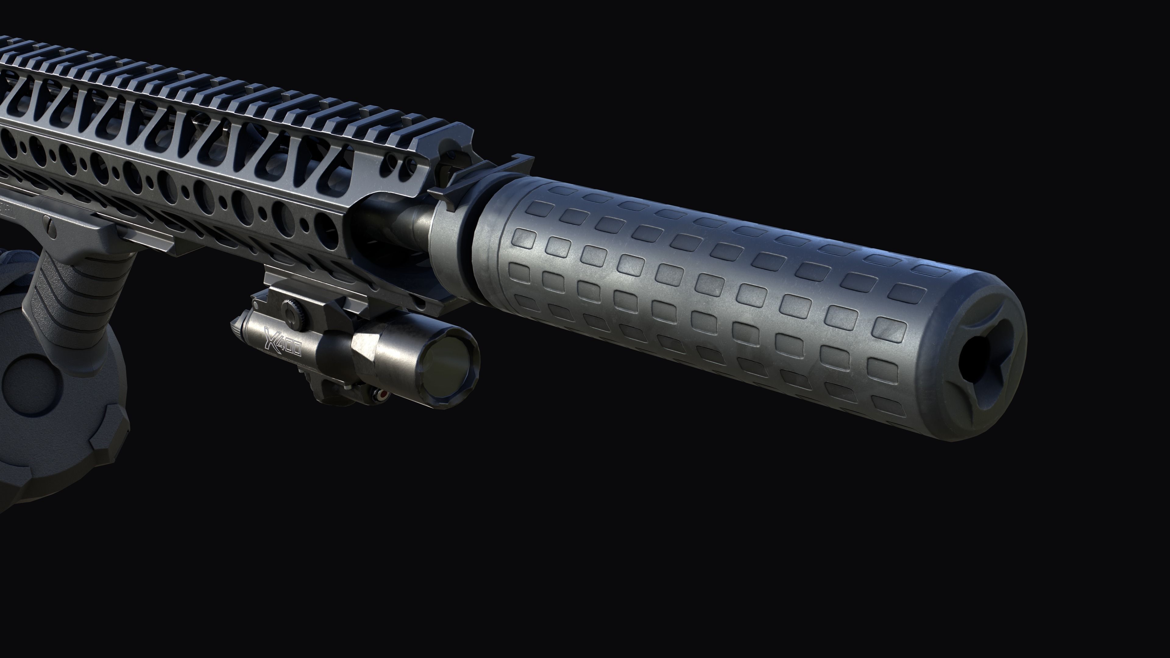 Tactical modular assault rifle Colt M4A1 Custom Low-poly 3D model_27