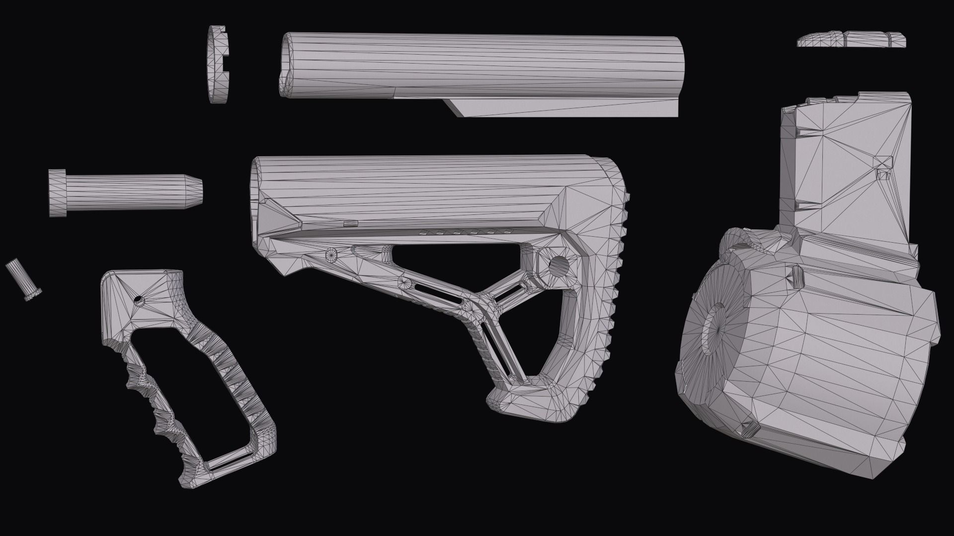 Tactical modular assault rifle Colt M4A1 Custom Low-poly 3D model_42