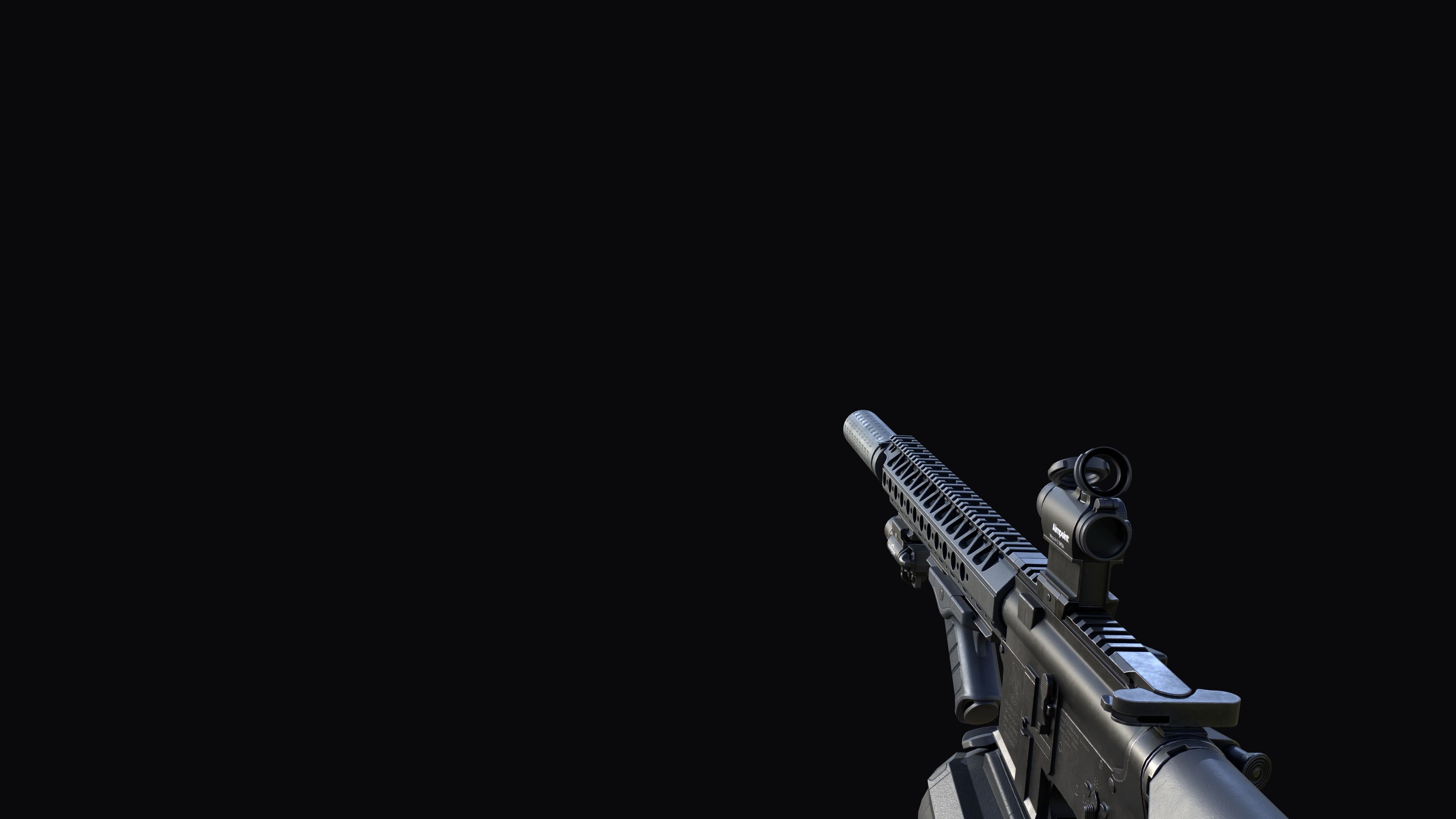 Tactical modular assault rifle Colt M4A1 Custom Low-poly 3D model_30