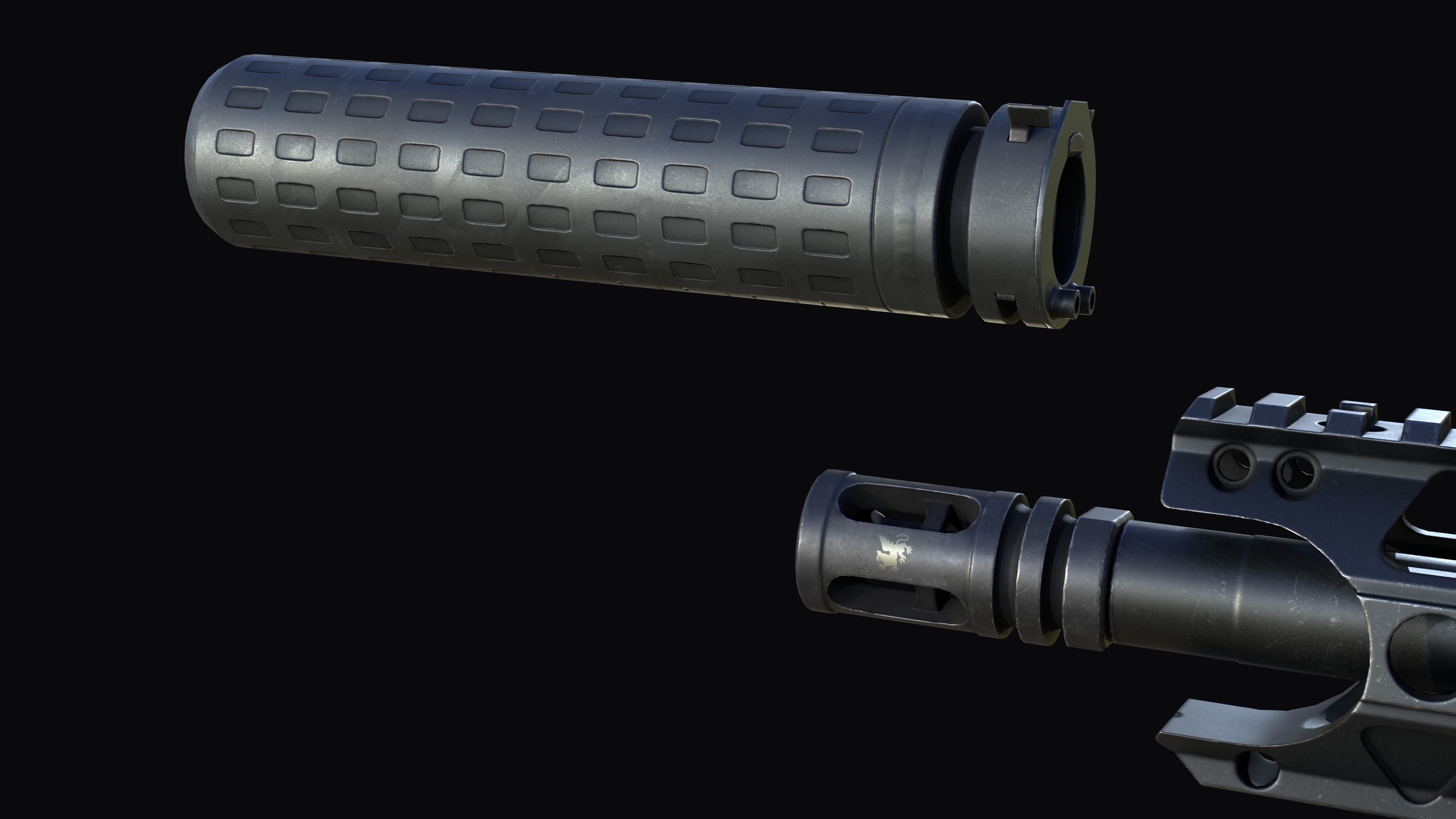 Tactical modular assault rifle Colt M4A1 Custom Low-poly 3D model_25