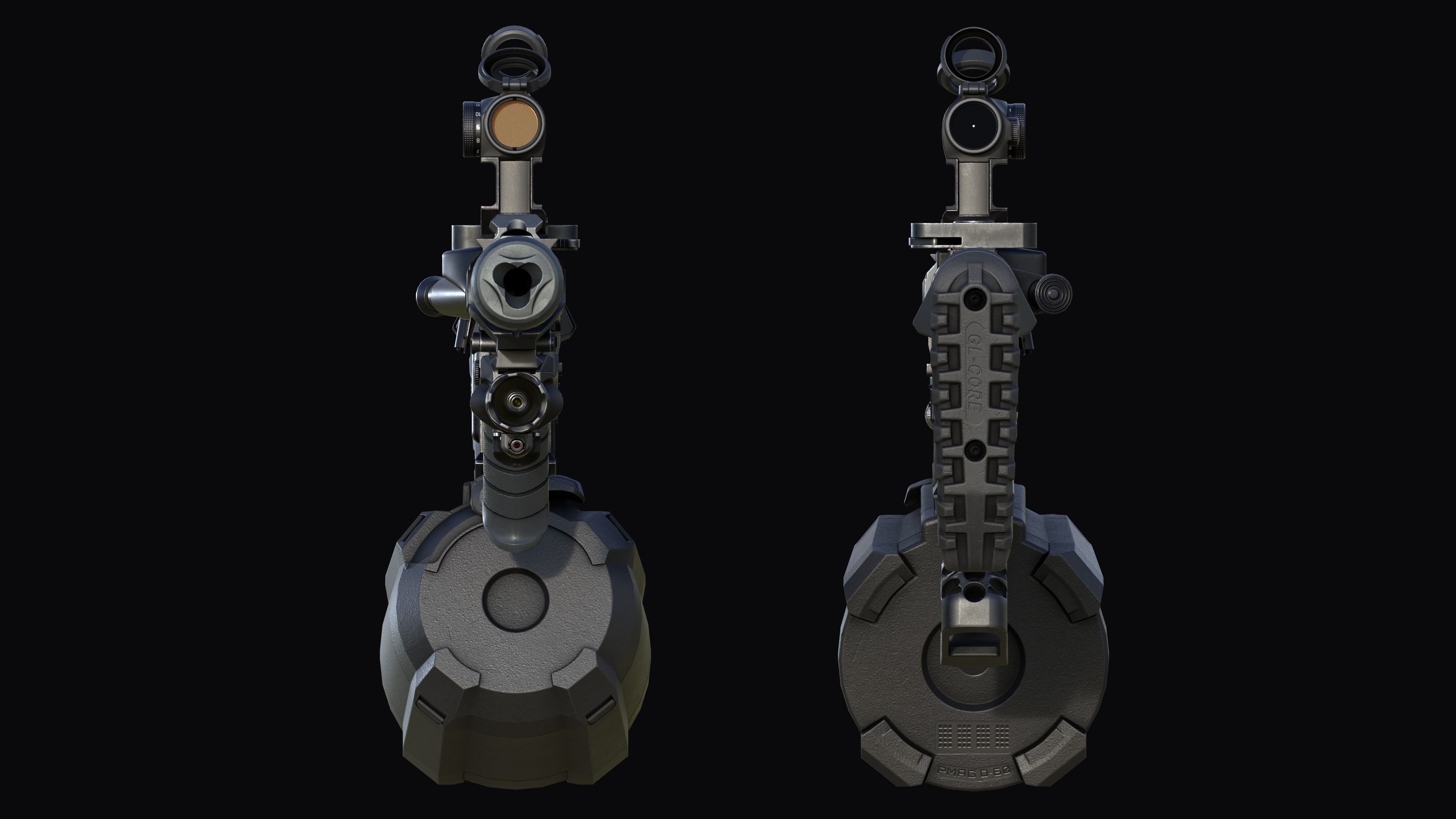 Tactical modular assault rifle Colt M4A1 Custom Low-poly 3D model_36