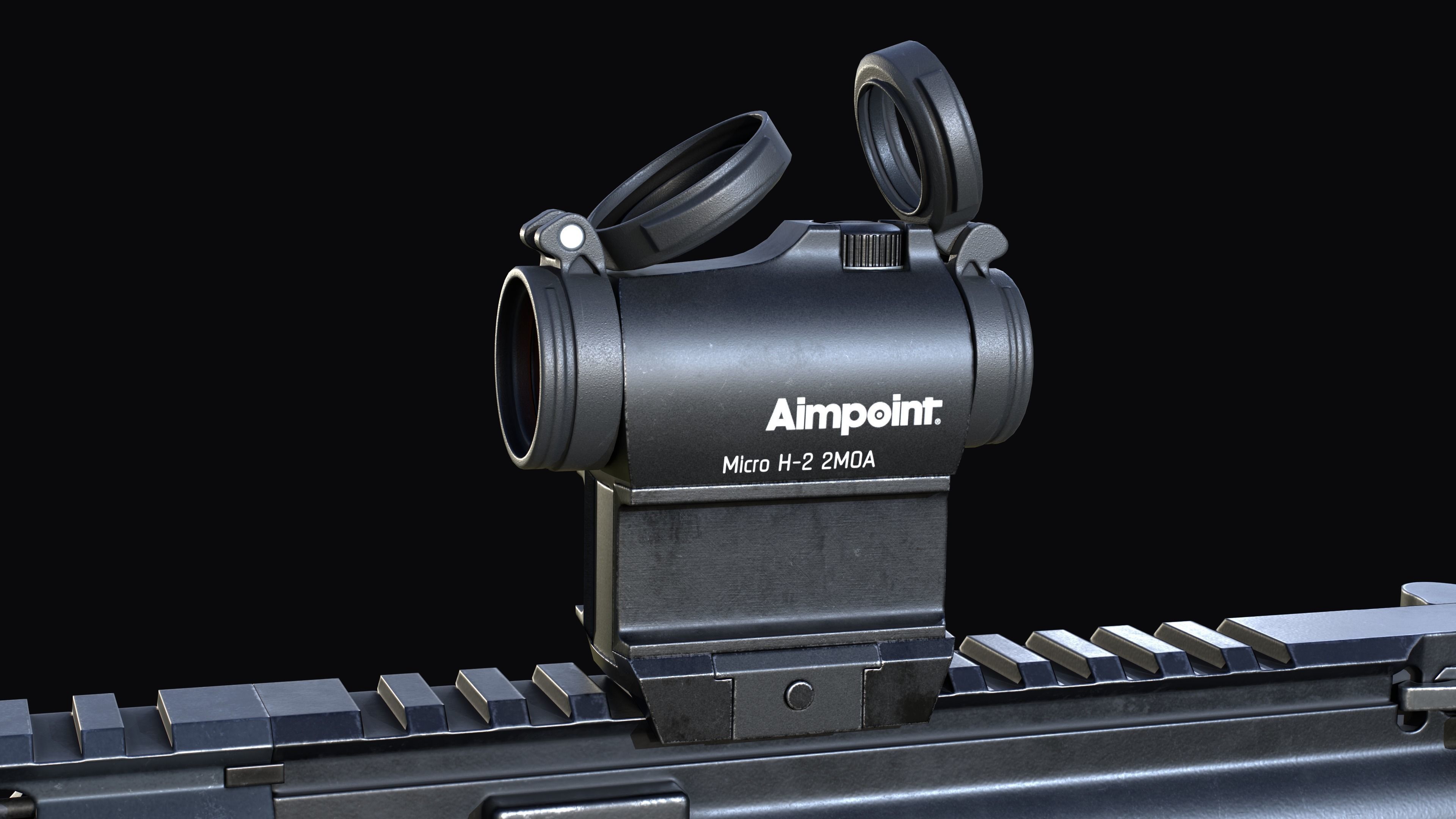 Tactical modular assault rifle Colt M4A1 Custom Low-poly 3D model_17