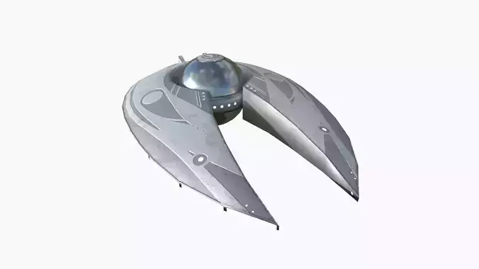 Alien Spaceship UFO I01 Steel - Sci Fi Spacecraft Design Low-poly 3D model
