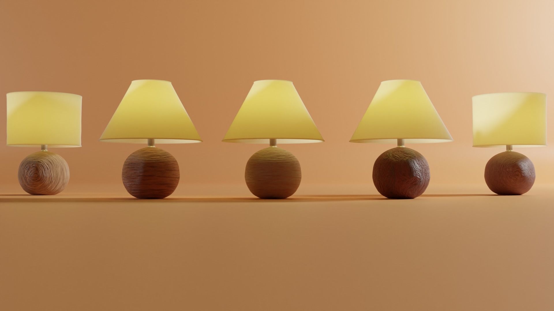 wood table lamp 3D model_2