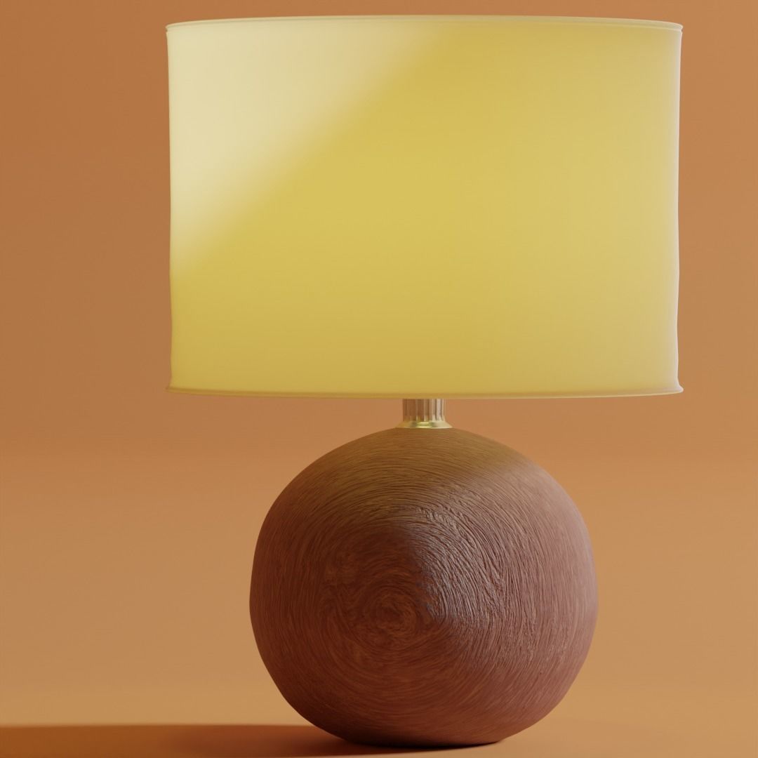 wood table lamp 3D model_5