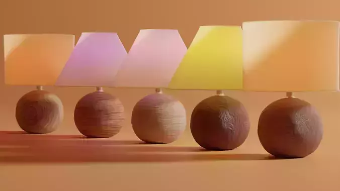 wood table lamp 3D model