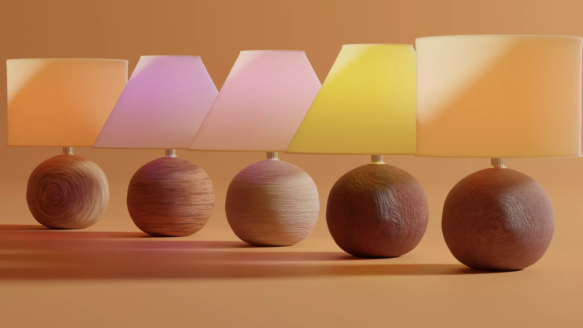 wood table lamp 3D model_0