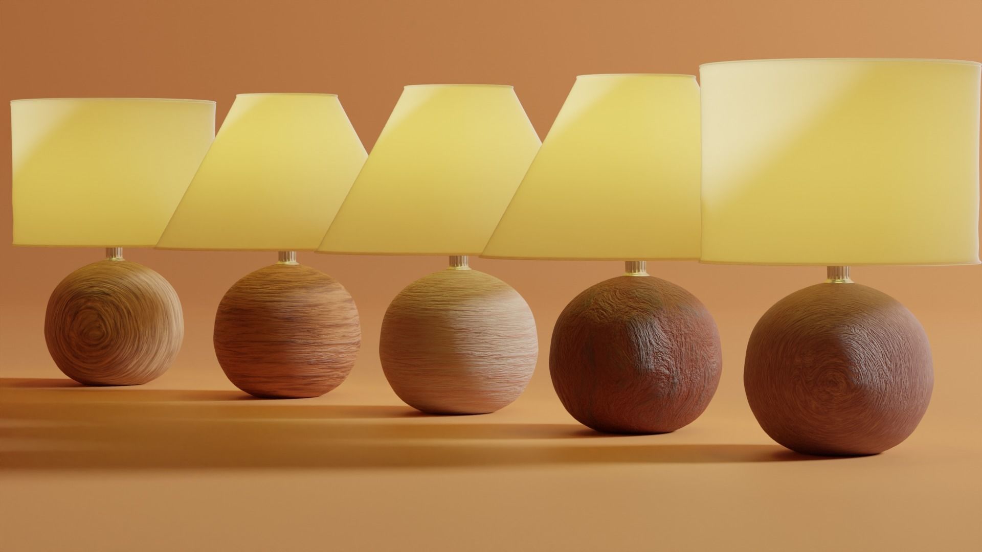 wood table lamp 3D model_1