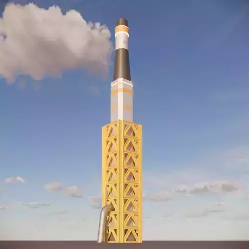 Sci-fi Industrial Chimney 002 3D model