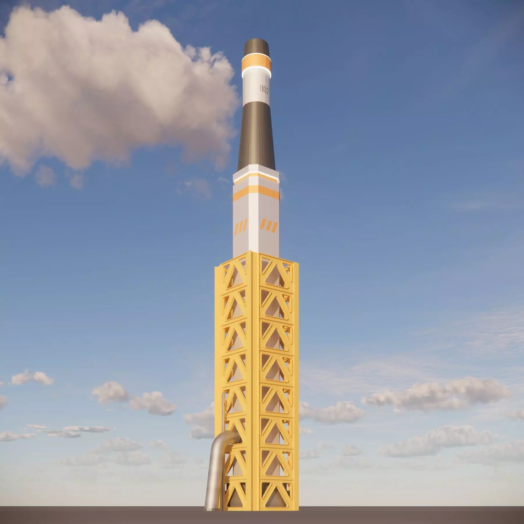 Sci-fi Industrial Chimney 002 3D model_0