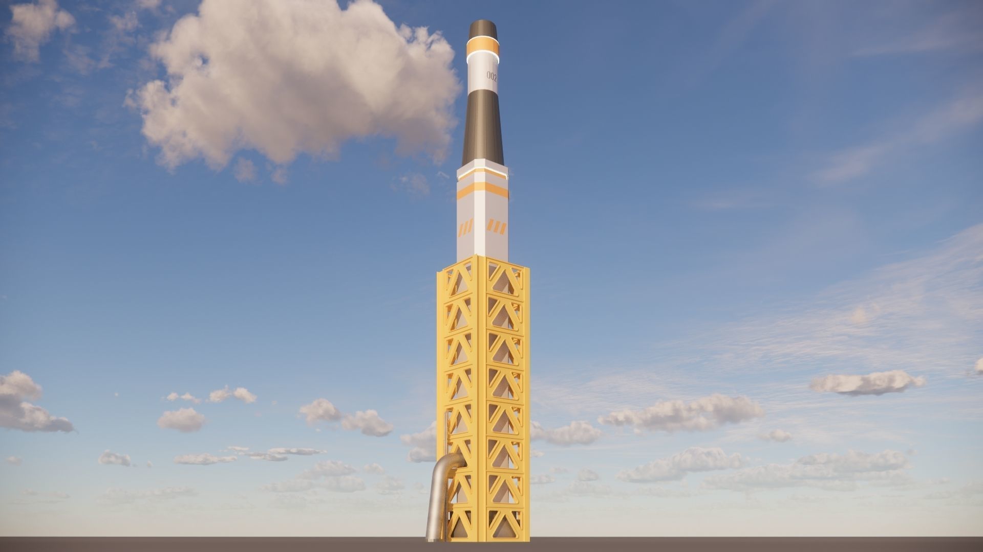 Sci-fi Industrial Chimney 002 3D model_4