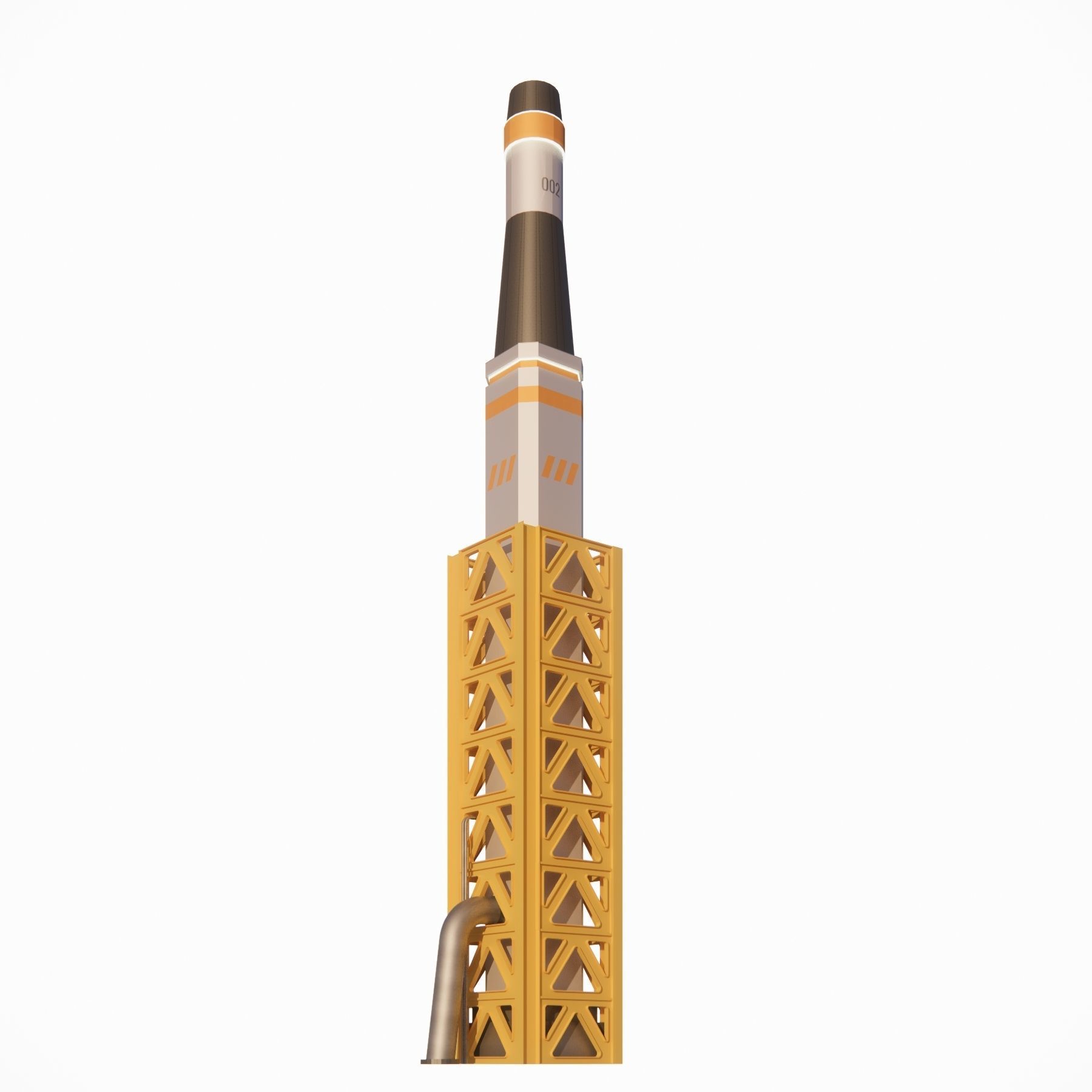 Sci-fi Industrial Chimney 002 3D model_1