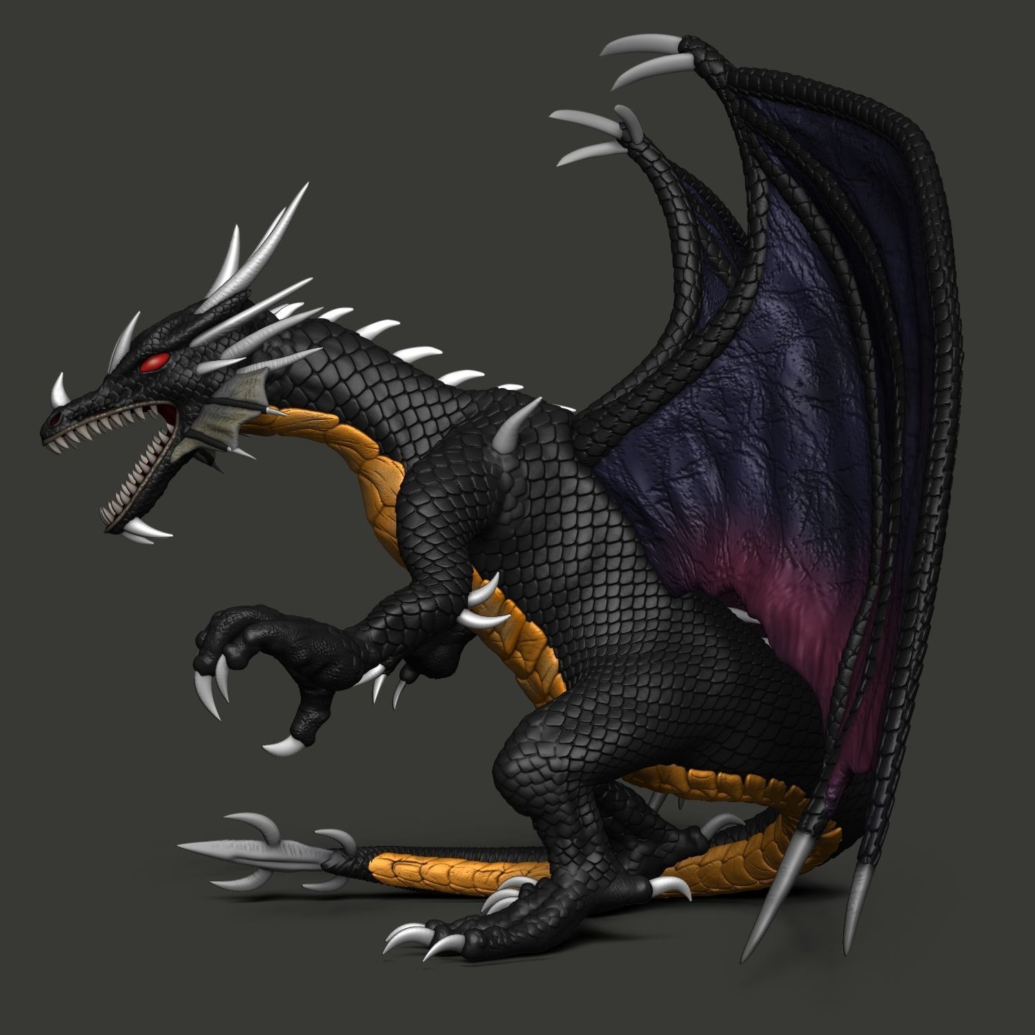 Heroes 3 Black Dragon Model for 3D Printing 3D print model_3
