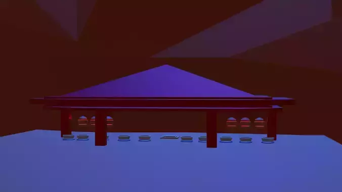 Temple japanese hut in snow