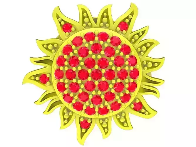 A4593 Diamond Sun Pendant 3D Print