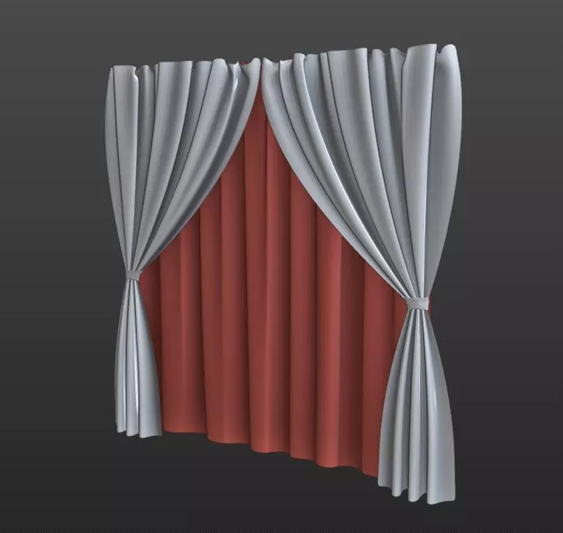 Curtains curtain Free 3D model_0