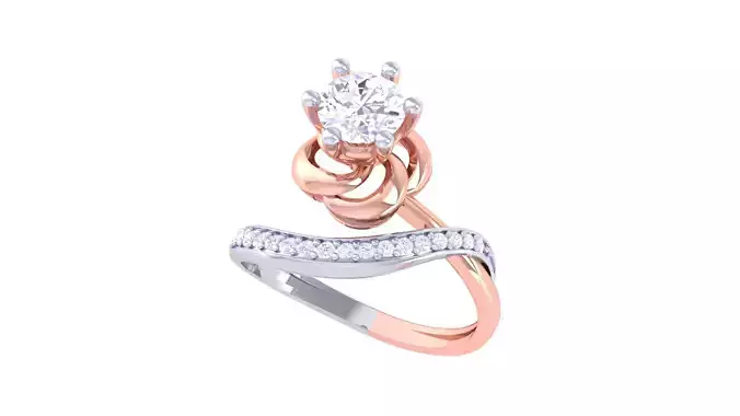 Women FLower Rings 3dm STL OBJ FBX Renders Details