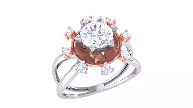 Women FLower Rings 3dm STL OBJ FBX Renders Details