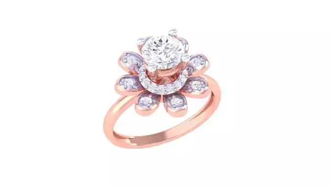 Women FLower Rings 3dm STL OBJ FBX Renders Details