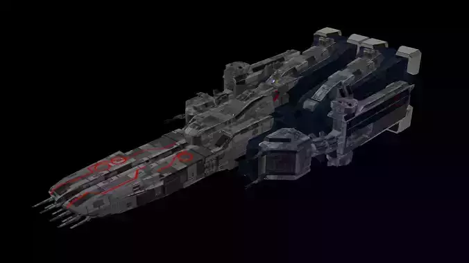 Macross SDF-1 Low-poly 3D model