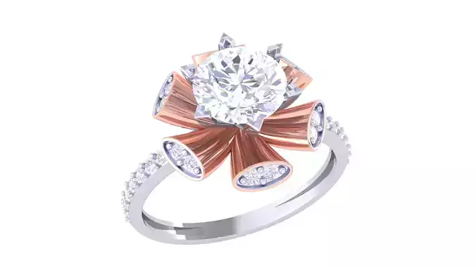 Women FLower Rings 3dm STL OBJ FBX Renders Details
