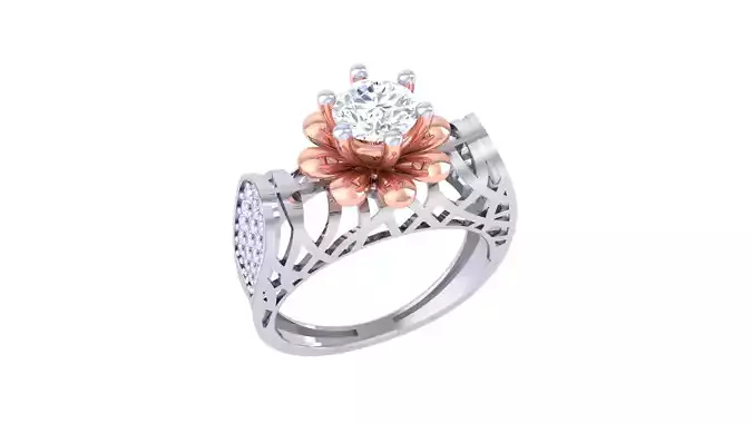 Women FLower Rings 3dm STL OBJ FBX Renders Details