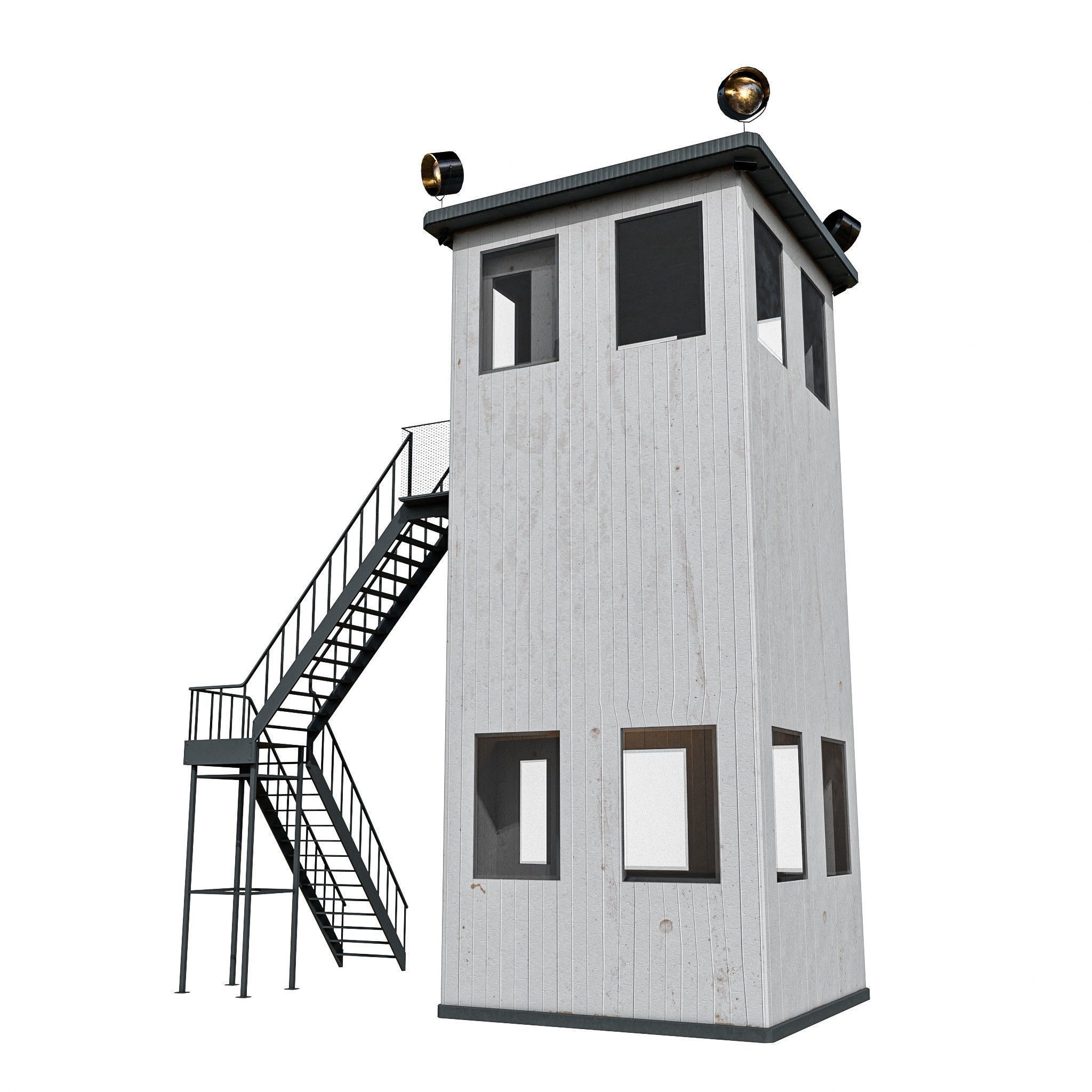 Security Watchtower Rcc Design 3D model Security Watch Tower 2 Types VR / AR / low-poly | CGTrader