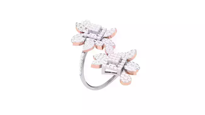 Open End FLower Cocktail Rings 3dm STL OBJ FBX Renders Details