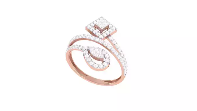 Women FLower Cocktail Rings 3dm STL OBJ FBX Renders Details