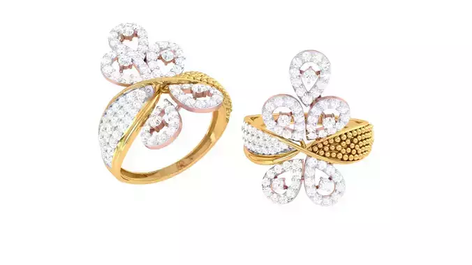 Women FLower Rings 3dm STL OBJ FBX Renders Details