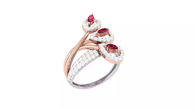 Women FLower Rings 3dm STL OBJ FBX Renders Details