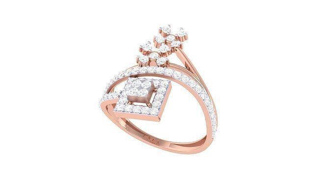 Women FLower Rings 3dm STL OBJ FBX Renders Details 3D print model