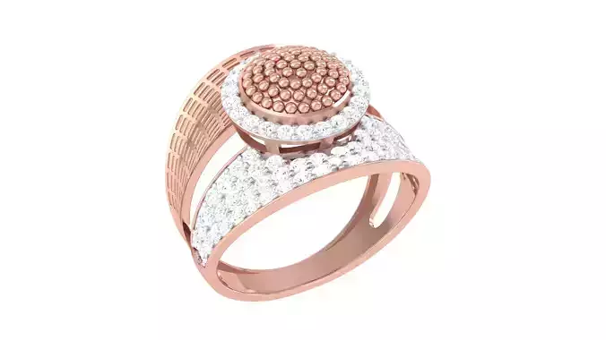 Women FLower Cocktail Rings 3dm STL OBJ FBX Renders Details