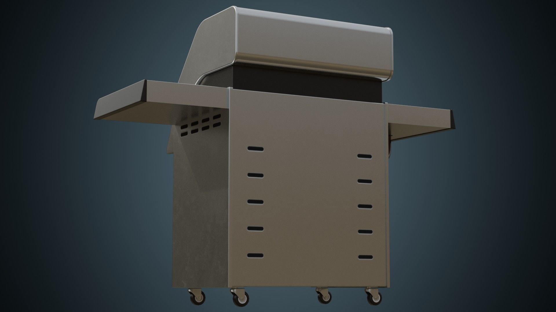 Gas Grill 1A Low-poly 3D model_3
