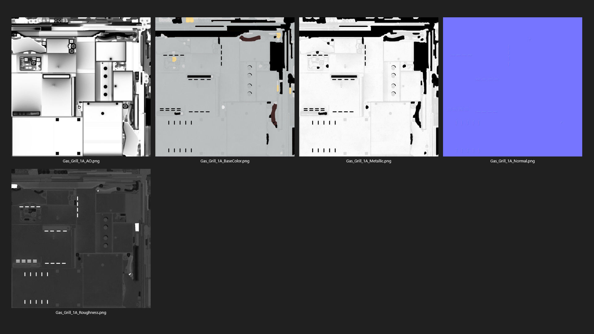 Gas Grill 1A Low-poly 3D model_8
