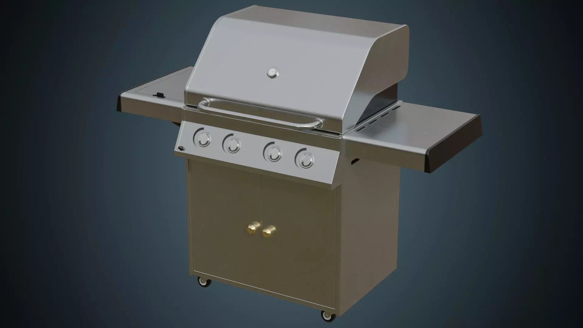 Gas Grill 1A Low-poly 3D model_0