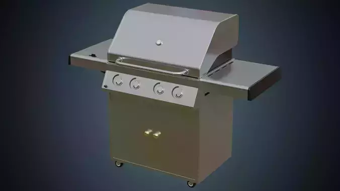 Gas Grill 1A Low-poly 3D model