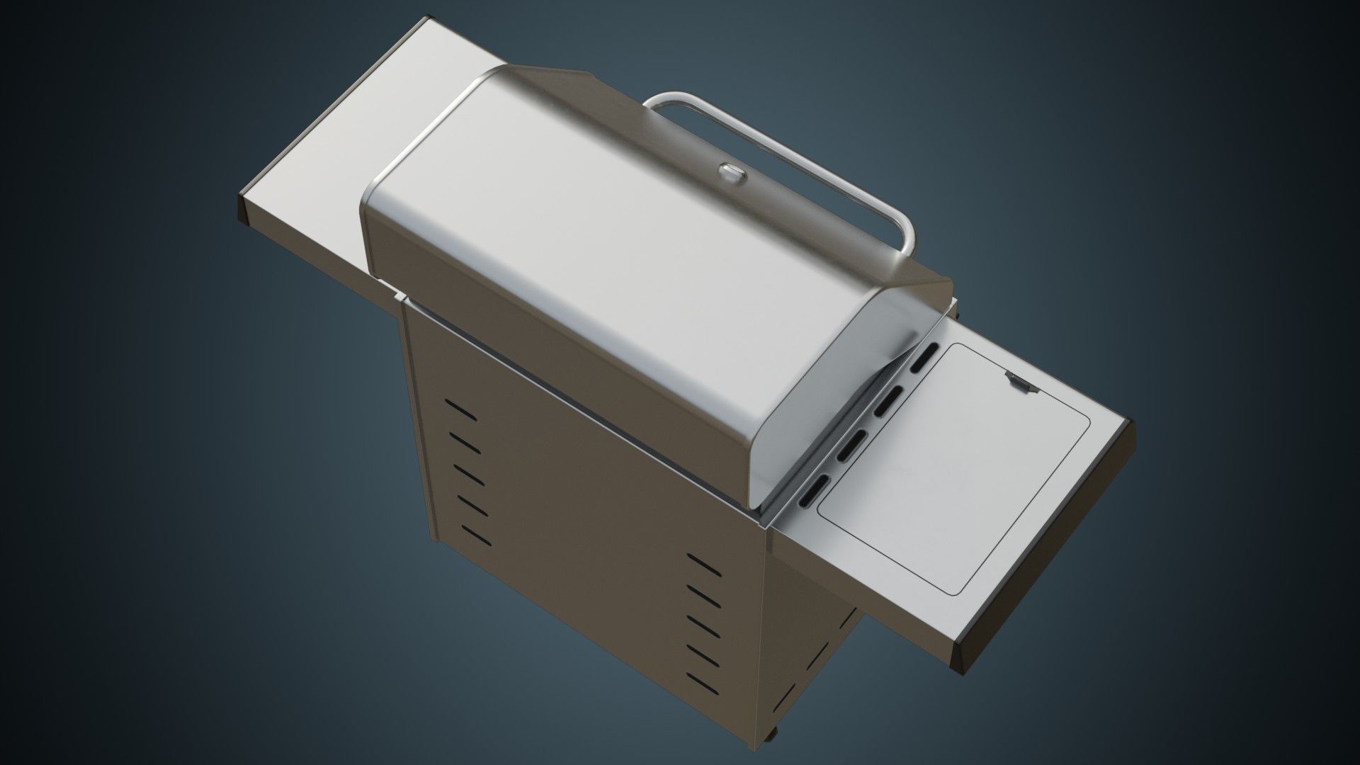 Gas Grill 1A Low-poly 3D model_2