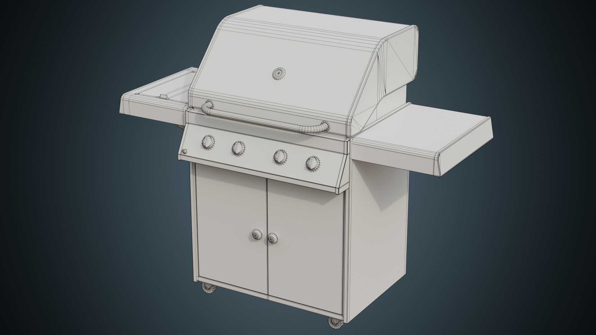 Gas Grill 1A Low-poly 3D model_5