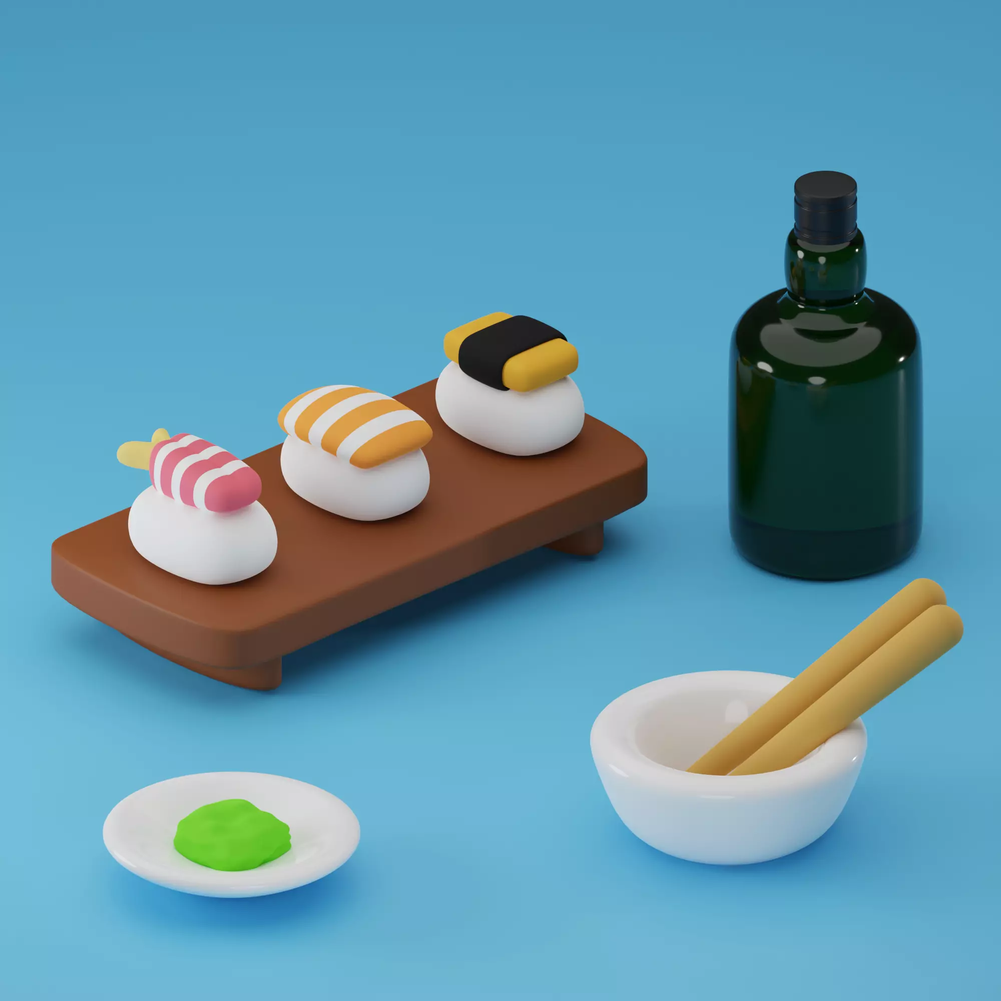 Sushi Sets in Cyber world 3D model