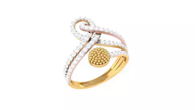 Women FLower Cocktail Rings 3dm STL OBJ FBX Renders Details