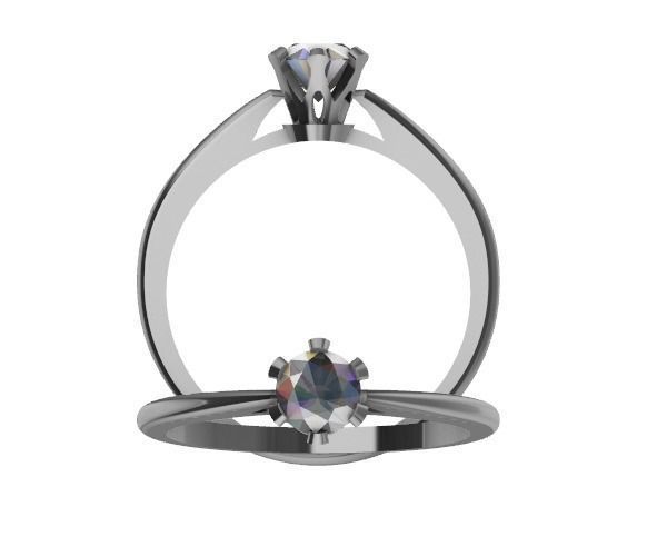 Anillo Solitario 3D print model_2