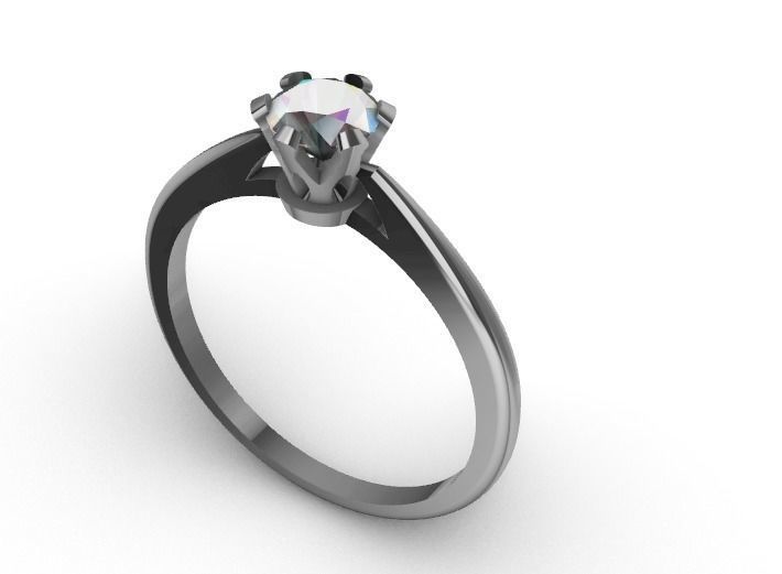 Anillo Solitario 3D print model_1