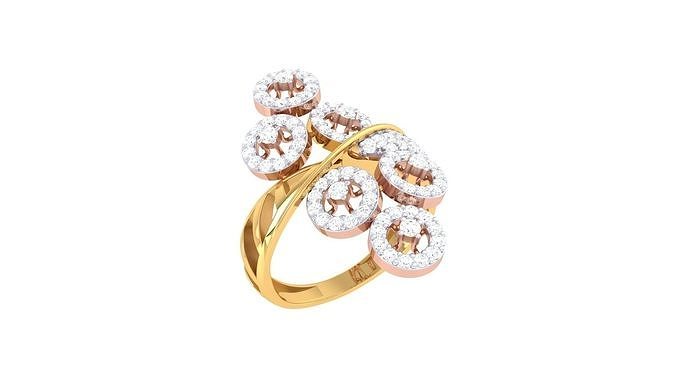Women FLower Cocktail Rings 3dm STL OBJ FBX Renders Details 3D print model