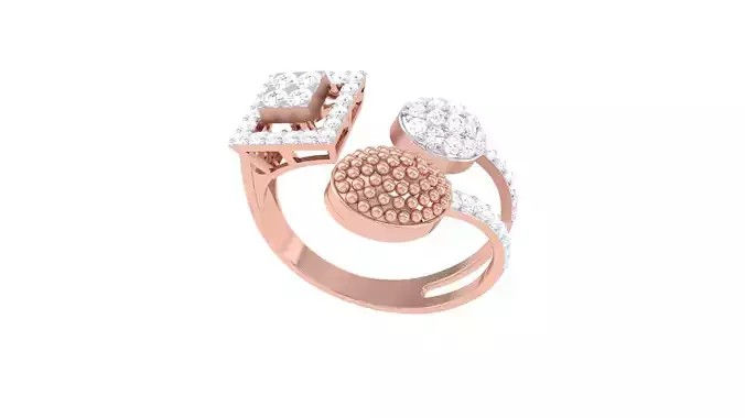Open End FLower Cocktail Rings 3dm STL OBJ FBX Renders Details