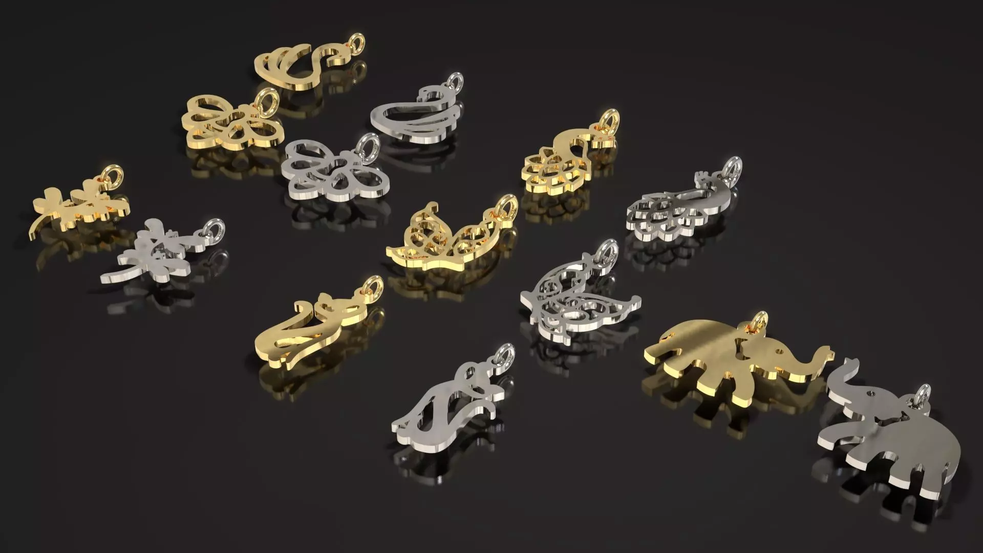 earrings pendants necklaces 3D print model