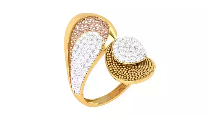 Open End FLower Cocktail Rings 3dm STL OBJ FBX Renders Details