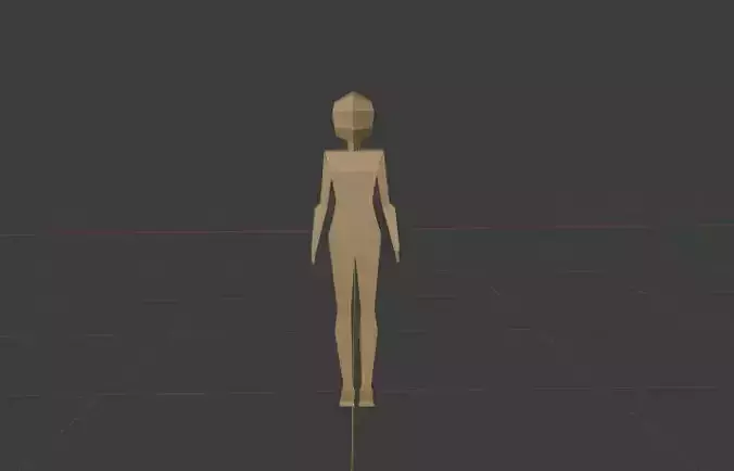 LOW POLY MODEL wooden figure Free low-poly 3D model